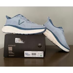 Vionic Women’s Walk Max Sneaker Skyway Blue 7 Wide Water Repellant Orthotic Shoe